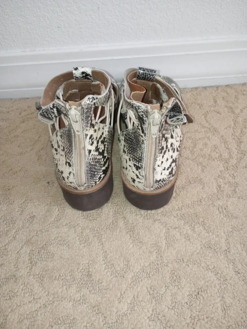 Free People Aubrey Wrap Gladiator Platform Animal Print Sandals